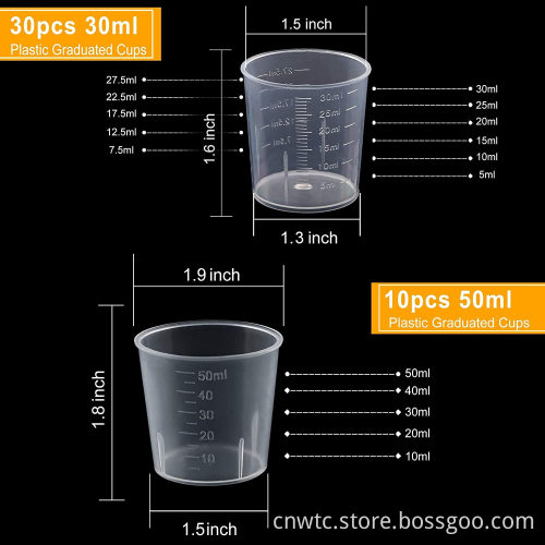 30ml and 15ml Laboratory Plastic Cylinder & Measuring Cups: Precision Tools for Scientific Research and Analysis